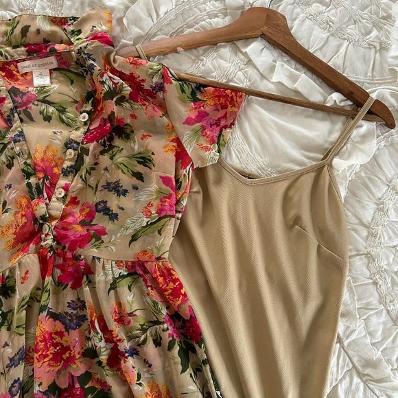 Anthropologie Floral Sheer Summer Dress - Picture 4 of 4